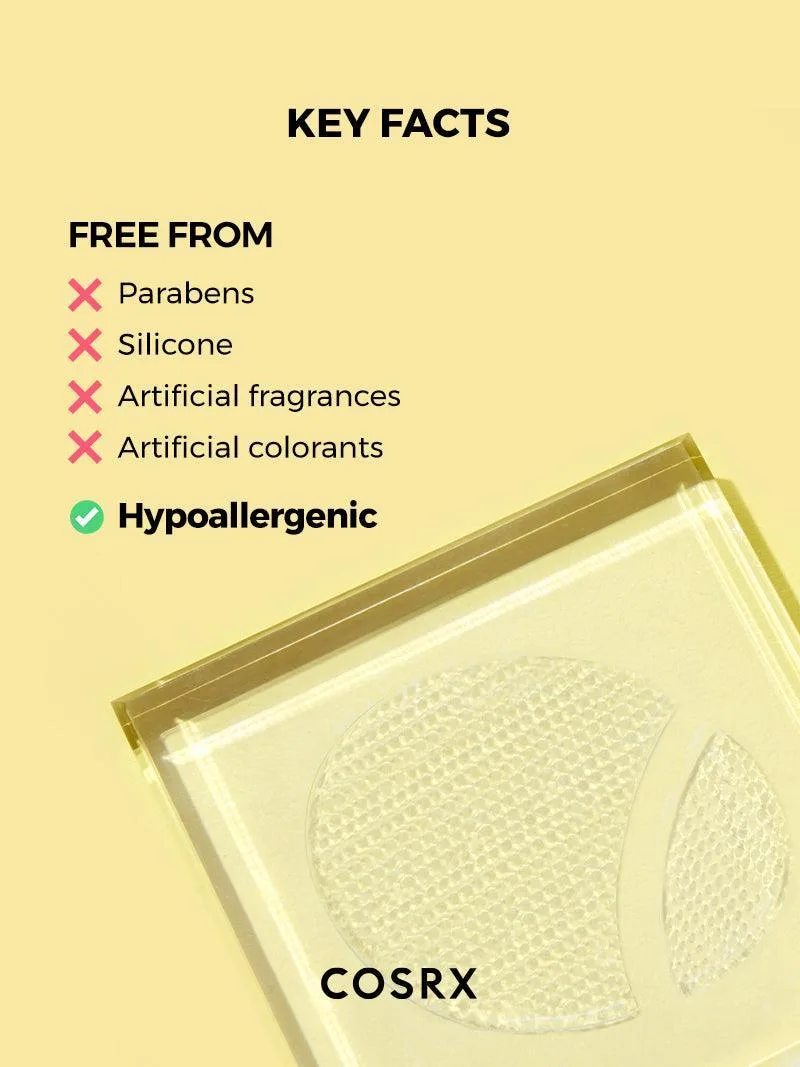 COSRX Advanced Snail Hydrogel Eye Patch jar with transparent hydrogel patches visible inside