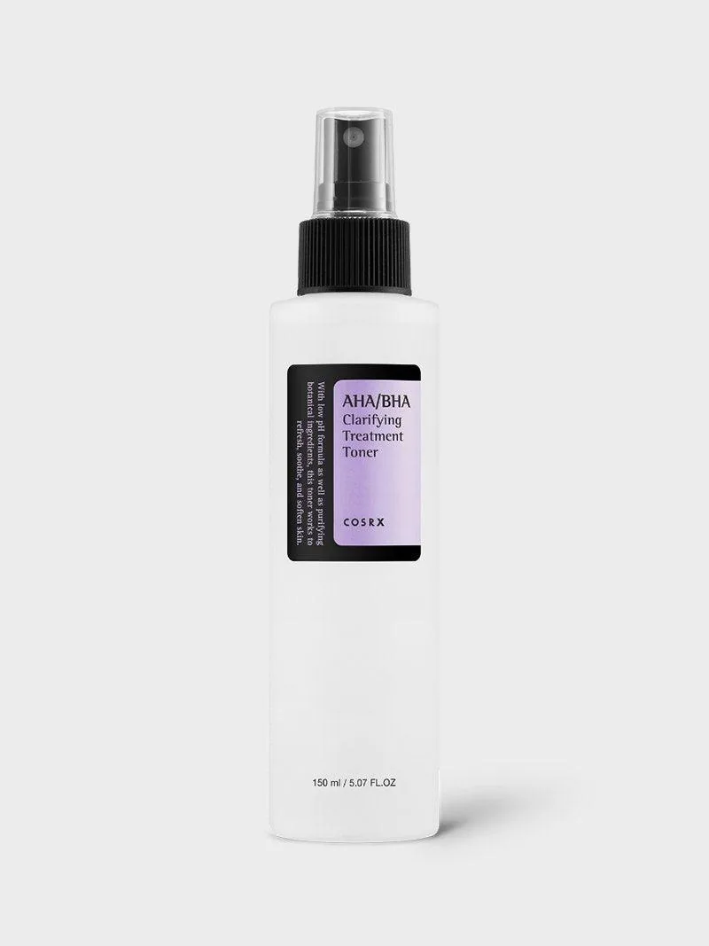 COSRX AHA/BHA Clarifying Treatment Toner 150 mL translucent white spray bottle
