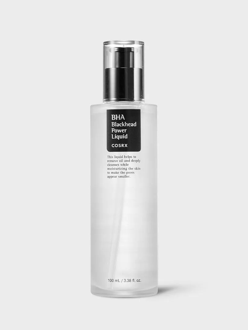 COSRX BHA Blackhead Power Liquid in a clear bottle with white label