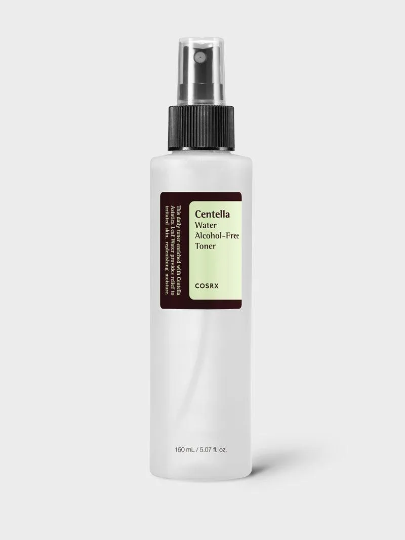 COSRX Centella Water Alcohol-Free Toner in a clear spray bottle