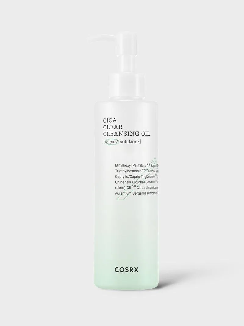 COSRX Pure Fit Cica Clear Cleansing Oil 200ml pump bottle with clear packaging