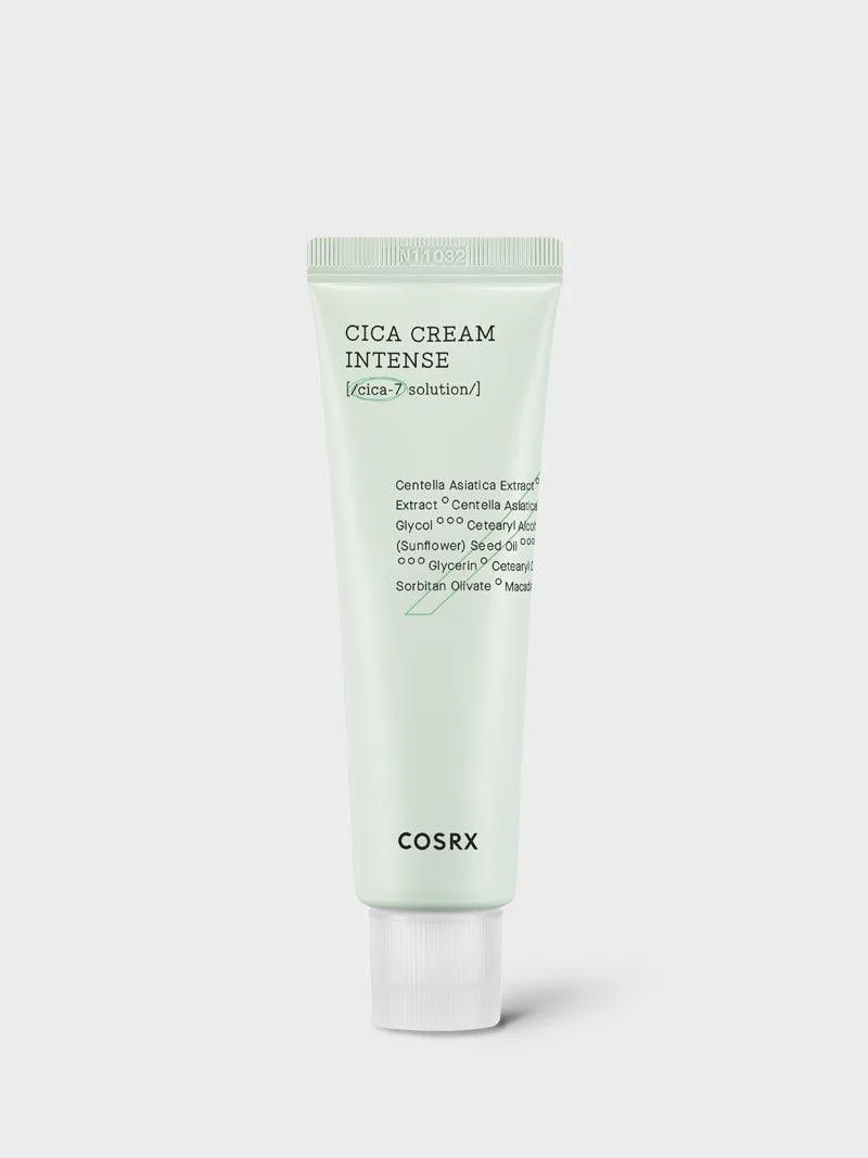 COSRX Pure Fit Cica Cream Intense white squeeze tube containing 50ml of rich centella asiatica barrier repair moisturizer