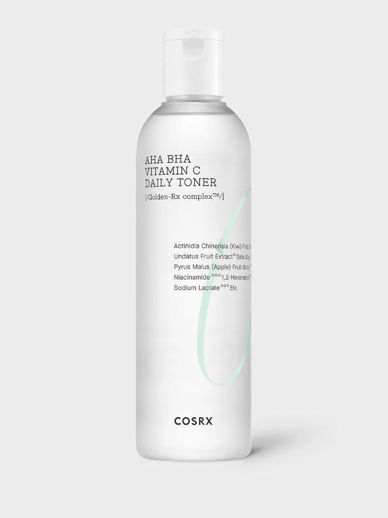 COSRX Refresh ABC Daily Toner clear plastic bottle containing 150ml of AHA BHA Vitamin C exfoliating toner
