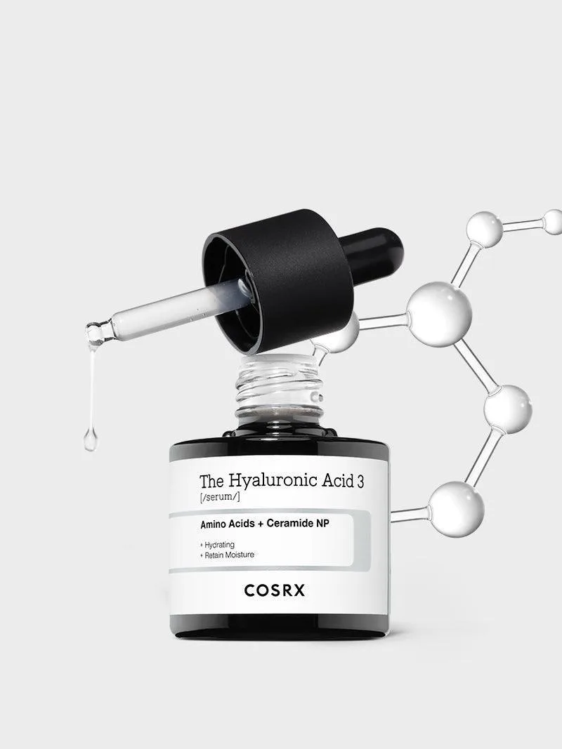 COSRX The Hyaluronic Acid 3 Serum 20ml amber glass bottle with dropper