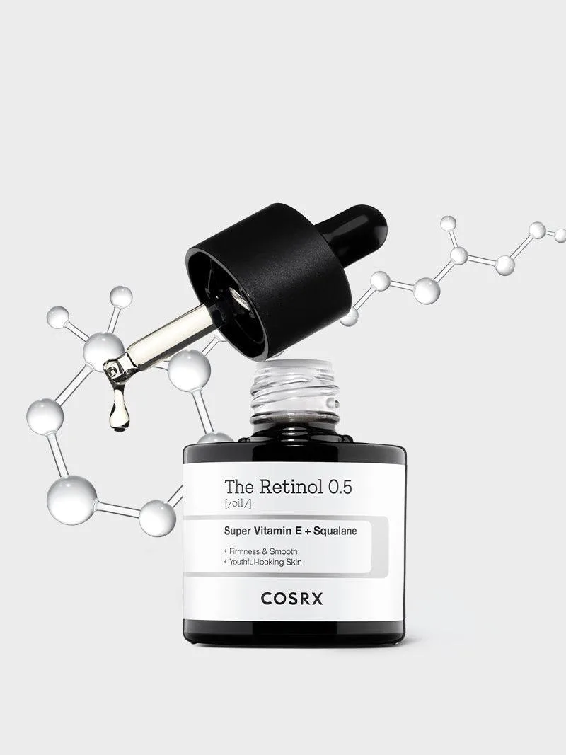 COSRX The Retinol 0.5 Oil 20ml dark tinted glass dropper bottle