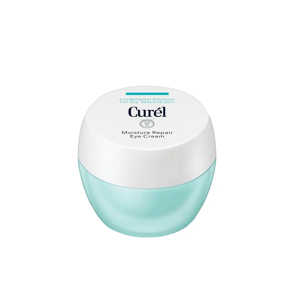 Curél Moisture Repair Eye Cream white squeeze tube with blue and teal branding