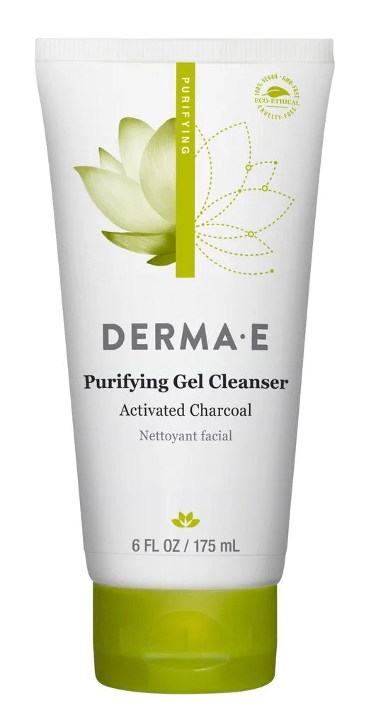 Derma E Purifying Gel Cleanser with charcoal 6 fl oz tube