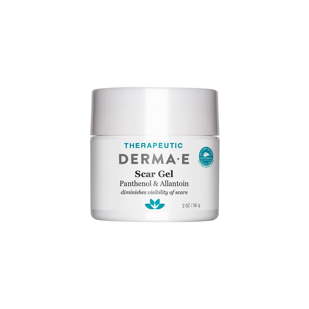 Derma E Scar Gel 2 oz jar with green label