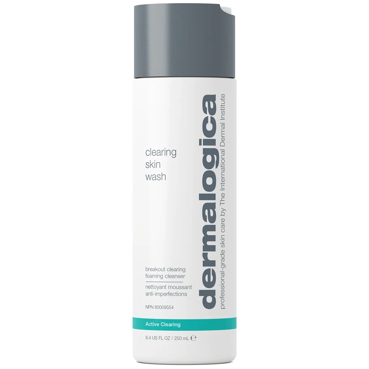 Dermalogica Active Clearing Skin Wash in a grey pump bottle