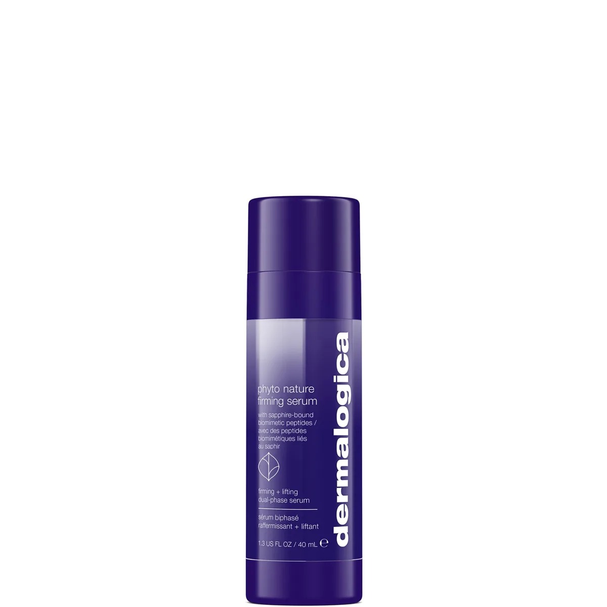 Dermalogica Phyto Nature Firming Serum in purple dual-chamber airless pump bottle