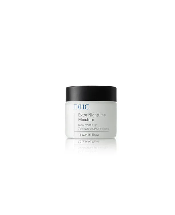 DHC Extra Nighttime Moisture 1.5 oz cream jar with neutral label