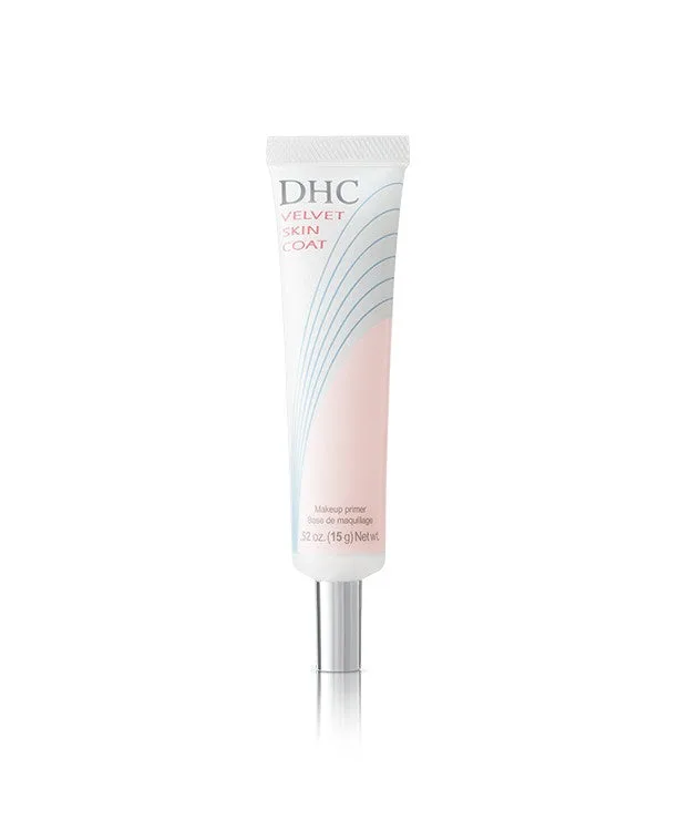DHC Velvet Skin Coat silicone primer in frosted glass jar.