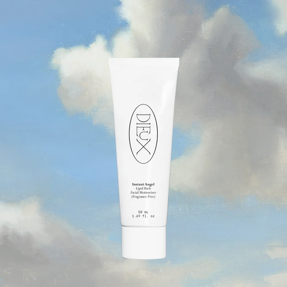 Dieux Skin Instant Angel Moisturizer in a refillable glass jar