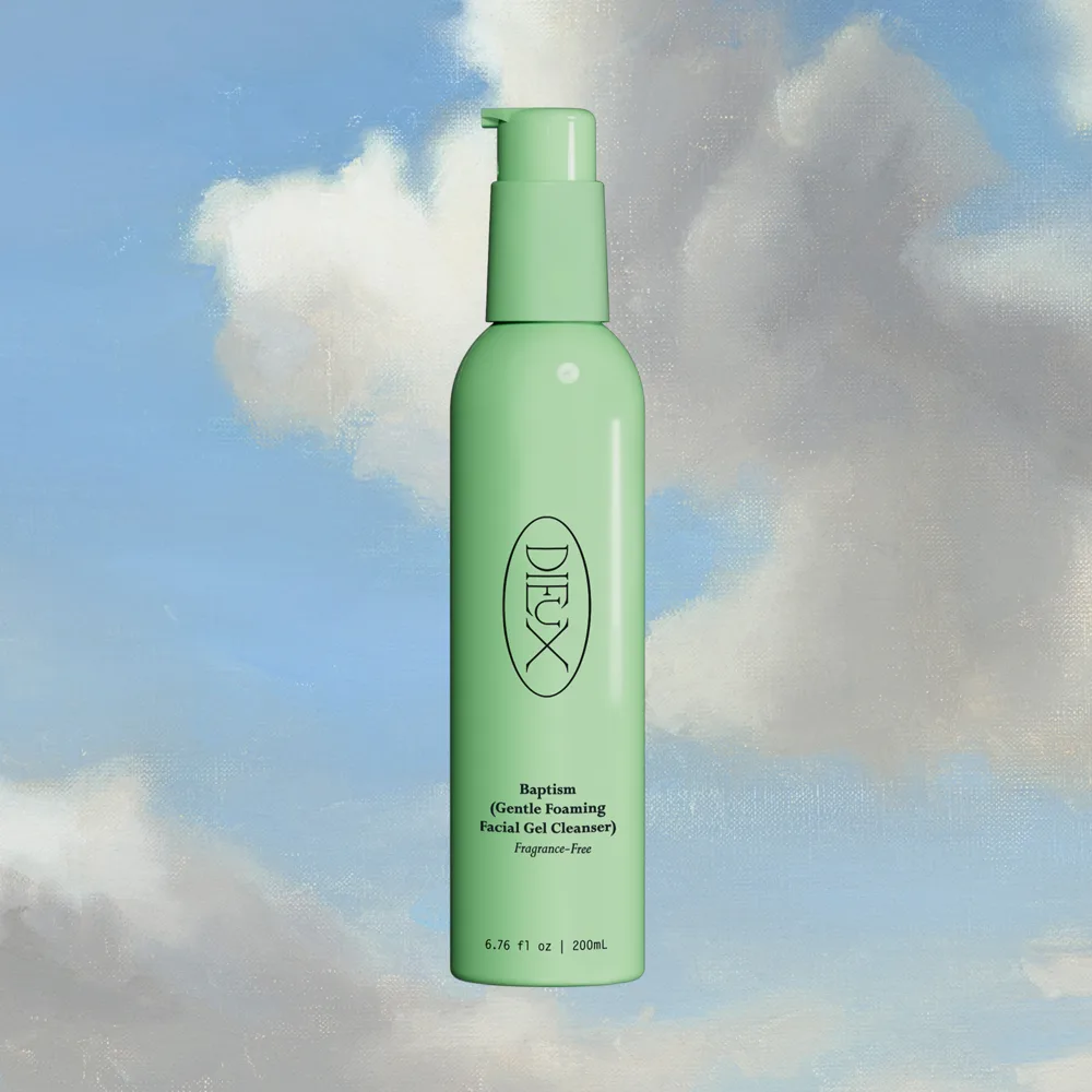 Dieux Skin Milky Gel Cleanser in squeezable white tube packaging.