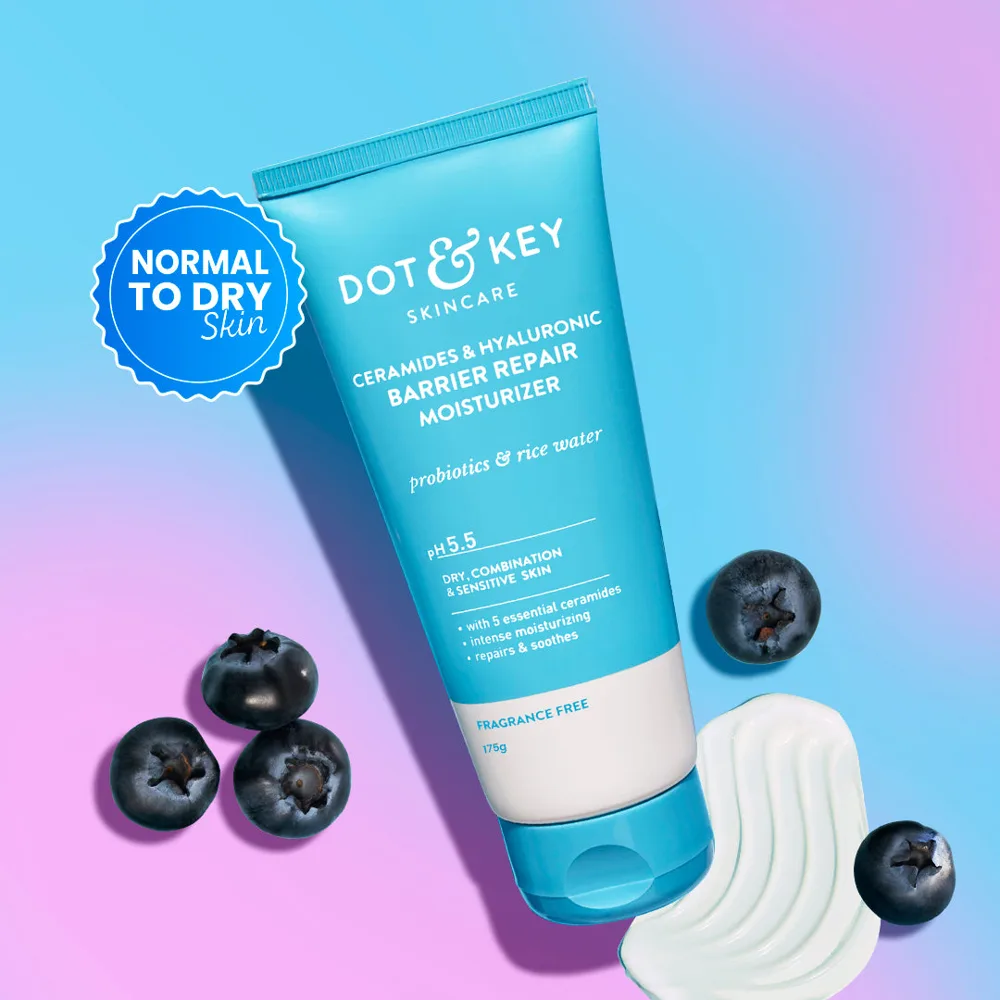Dot & Key Barrier Repair Hydrating Cream in a pump jar
