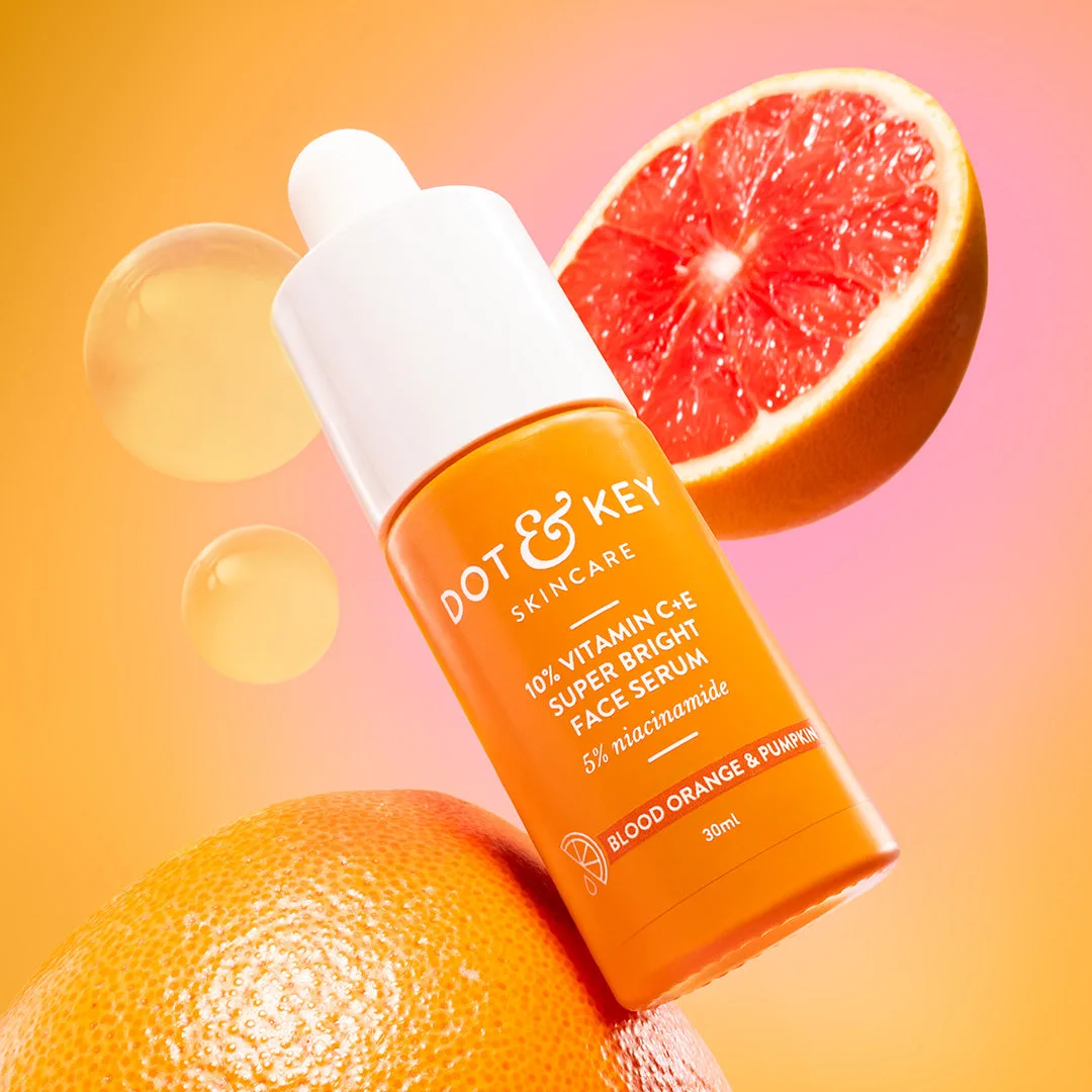 Dot & Key Vitamin C + E Super Bright Serum 30ml frosted glass dropper bottle