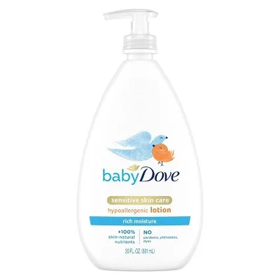 Dove Baby Rich Moisture Hypoallergenic Lotion, white bottle, 13 fl oz
