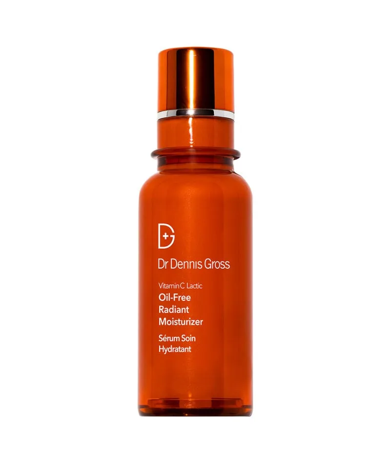 Dr Dennis Gross Skincare Vitamin C Lactic Oil-Free Radiant Moisturizer 1.7 oz frosted glass jar