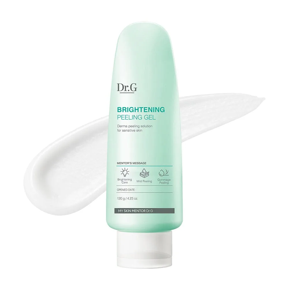 White tube of Dr.G Brightening Peeling Gel Korean skincare exfoliant