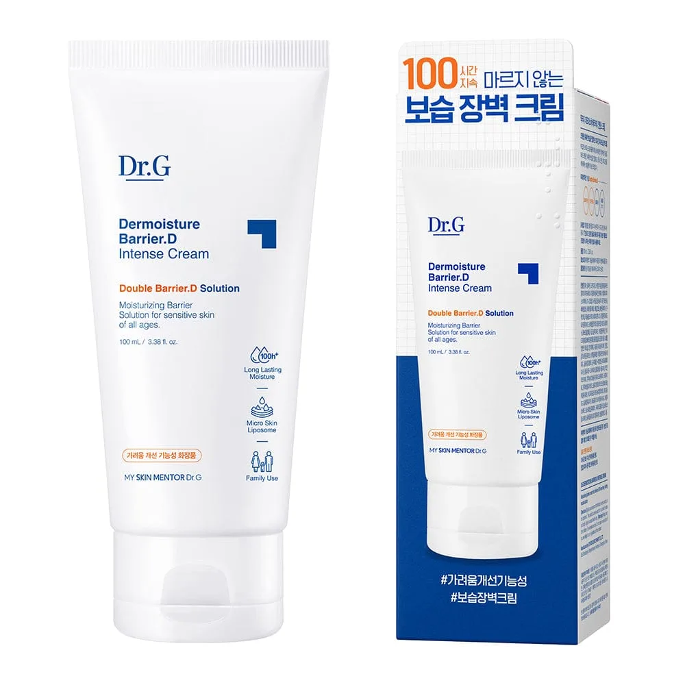 White jar of Dr.G Dermoisture Barrier.D Intense Cream Korean barrier-repair moisturizer