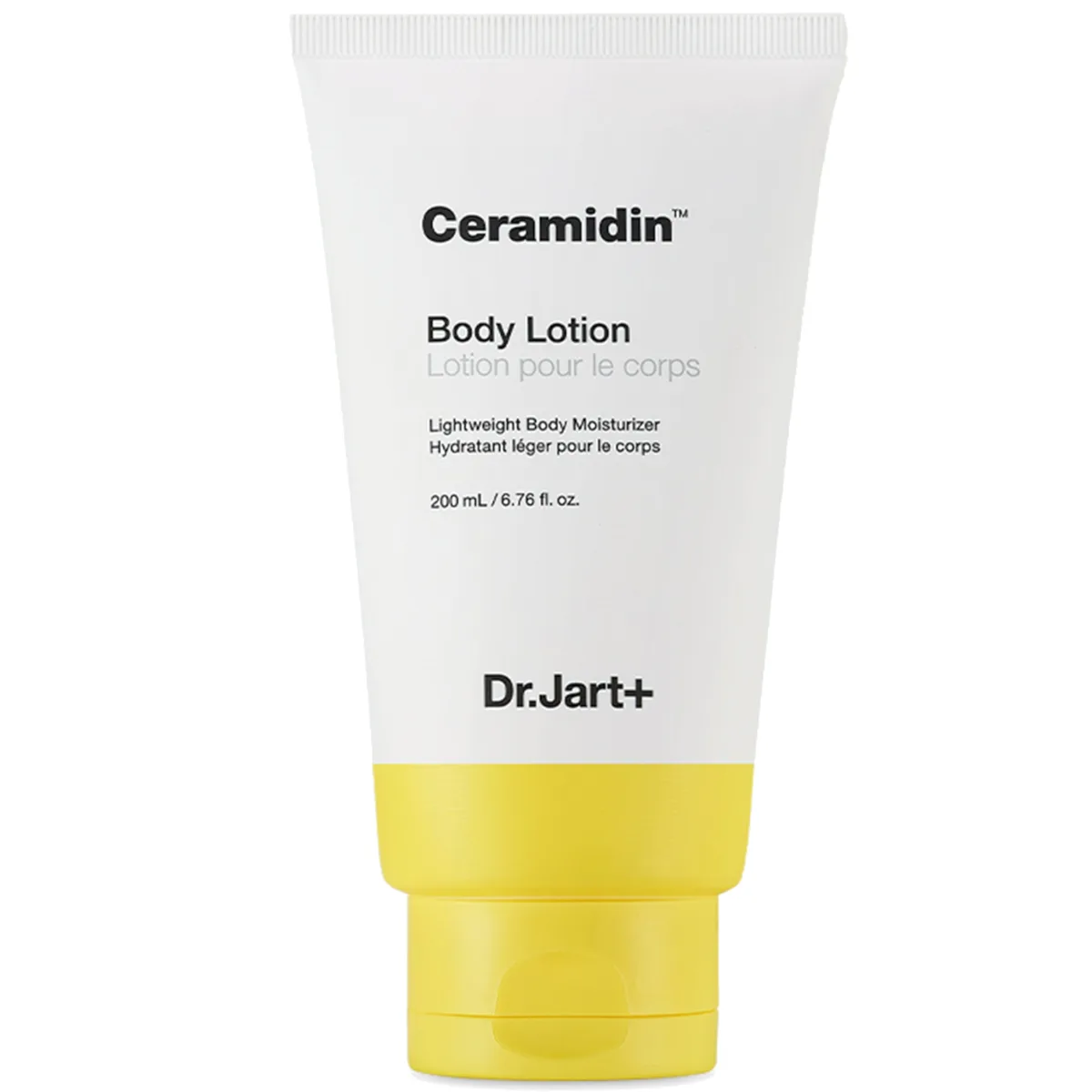 Dr. Jart+ Ceramidin Body Lotion orange squeeze tube with white text