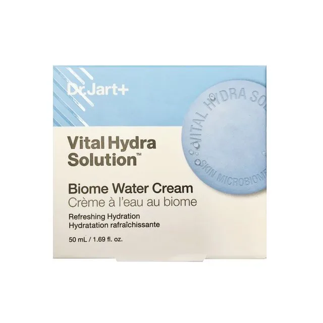 Dr. Jart+ Vital Hydra Solution Biome Water Cream 50mL jar with pale blue-green gel-cream