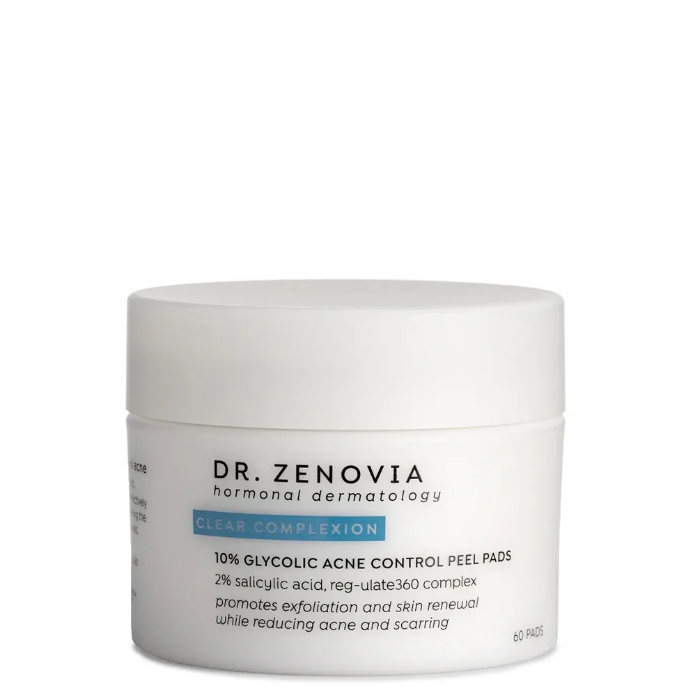 Dr Zenovia 10 percent Glycolic Acne Control Peel Pads jar of 60 pads