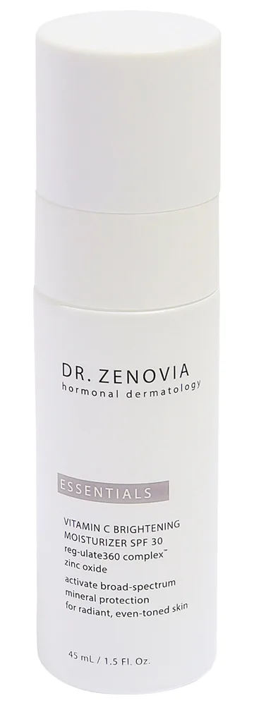 White pump tube of Dr. Zenovia Vitamin C Brightening Moisturizer