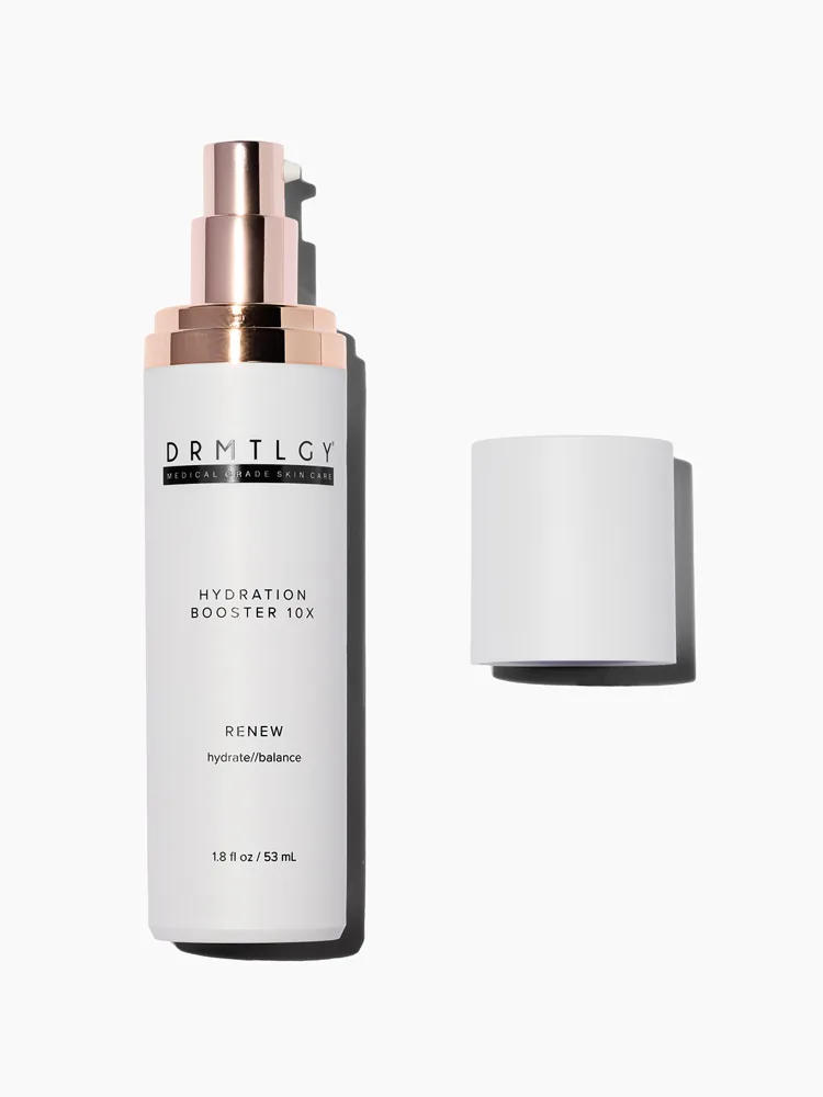 Drmtlgy HA+ Advanced Hydrating Serum 1 oz frosted glass bottle with pump dispenser