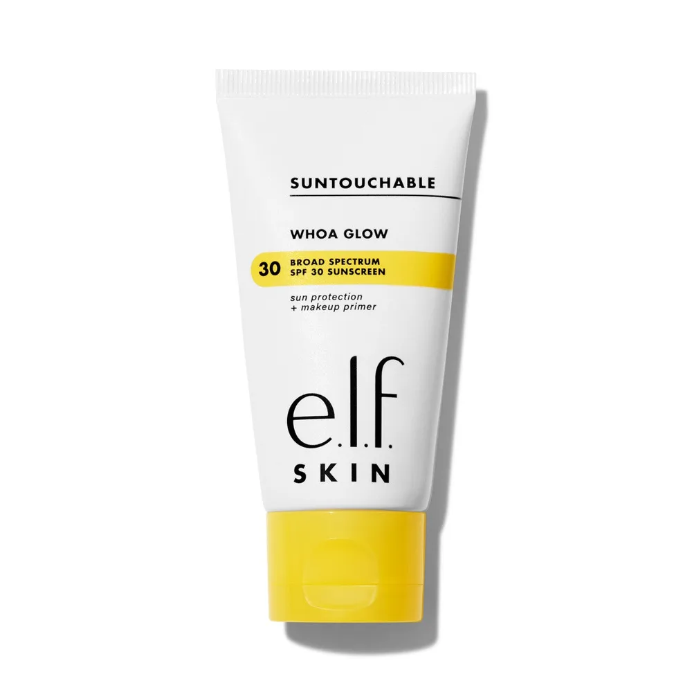 e.l.f. Skin SUNTOUCHABLE! Whoa Glow SPF 30 sunscreen primer in a squeeze tube