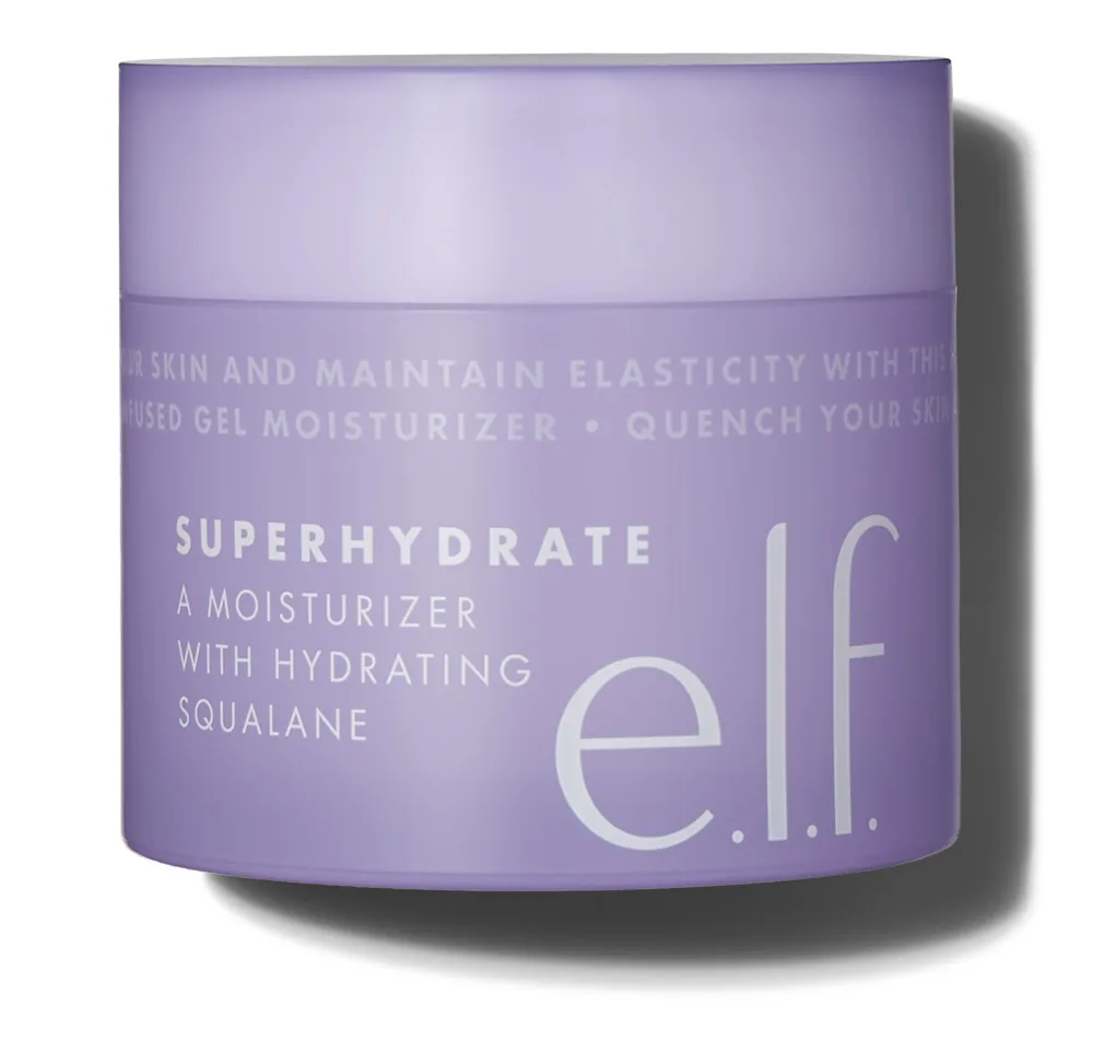 e.l.f. Skin SuperHydrate Moisturizer clear gel in a plastic jar
