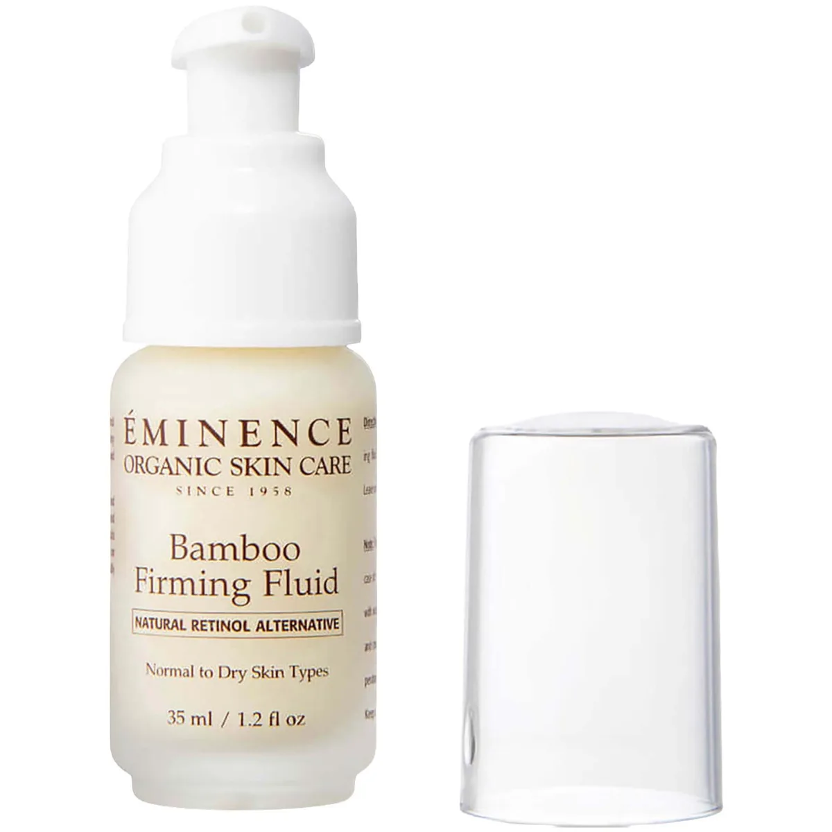Eminence Organic Skin Care Bamboo Firming Fluid 30ml frosted glass bottle with pump