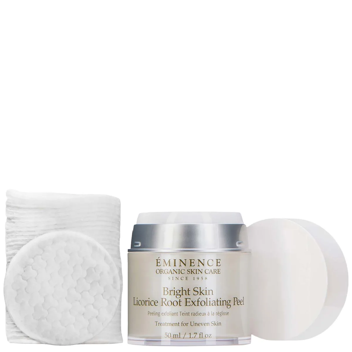 Eminence Bright Skin Licorice Root Exfoliating Peel 50 pads jar