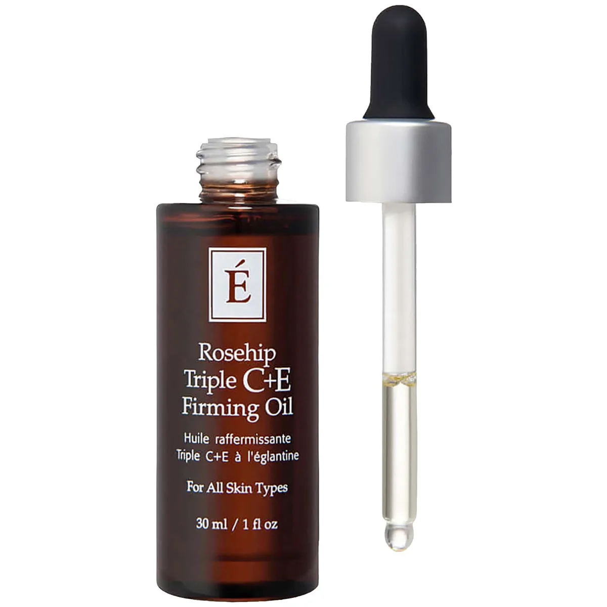 Eminence Rosehip Triple C+E Firming Oil 30ml amber glass dropper bottle