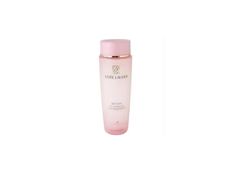 Estée Lauder Soft Clean Silky Hydrating Lotion clear bottle with blue label