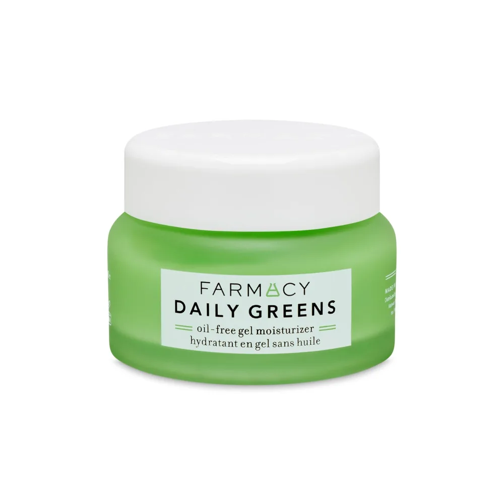 Farmacy Daily Greens Oil-Free Gel Moisturizer in a green glass jar