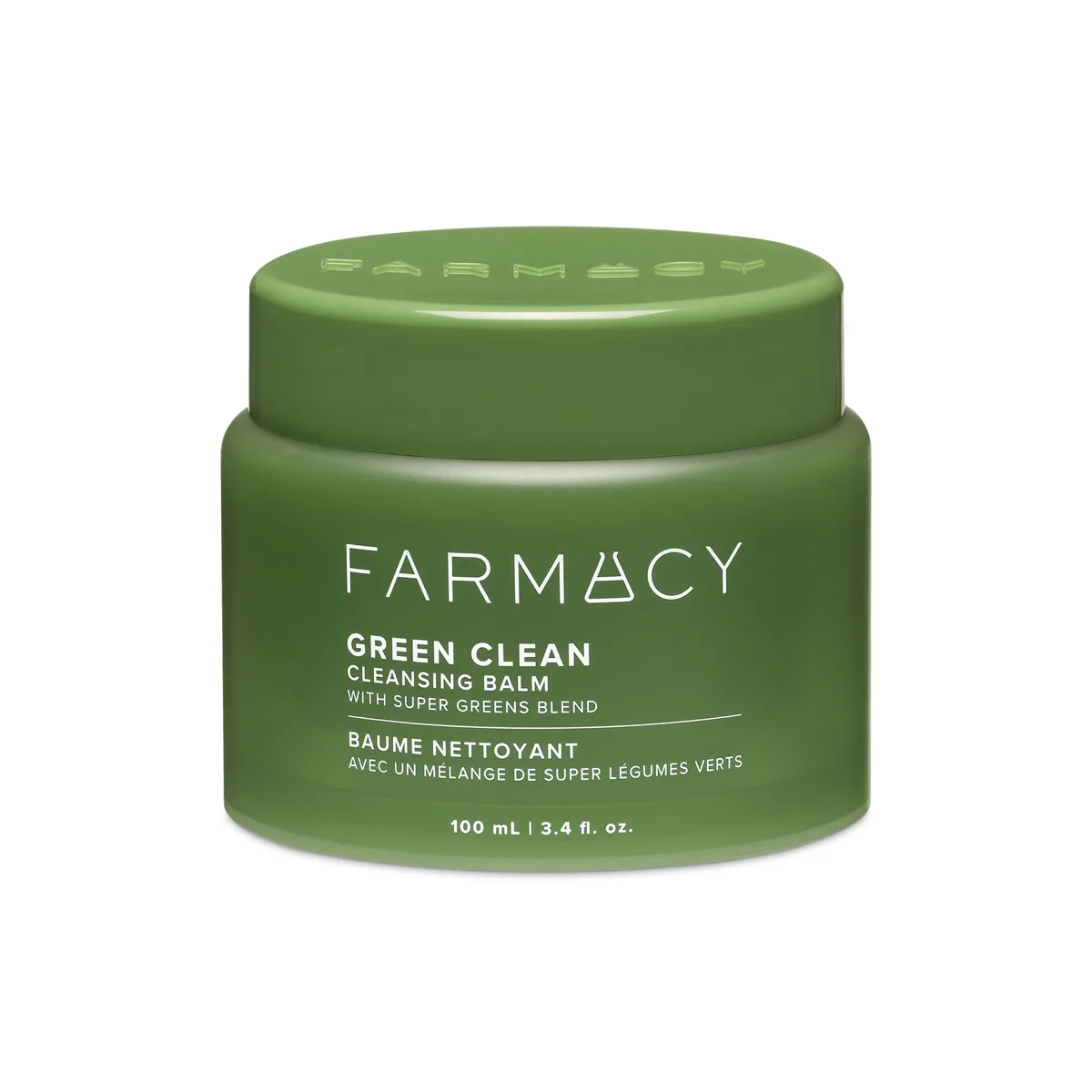 Farmacy Green Clean Makeup Removing Cleansing Balm in signature green jar with white lid