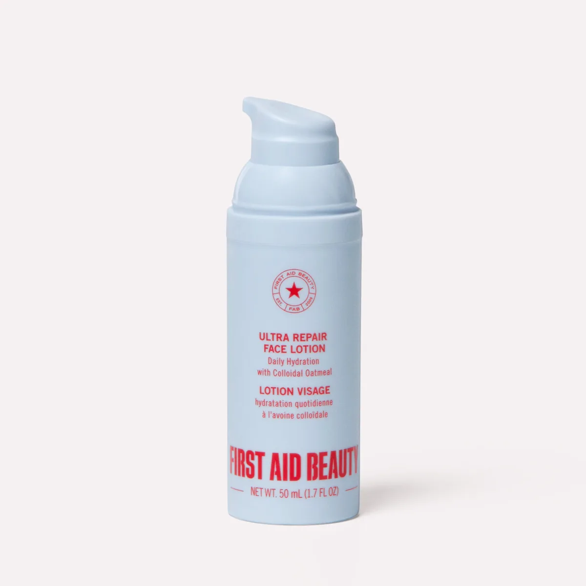 First Aid Beauty Ultra Repair Face Moisturizer white pump bottle