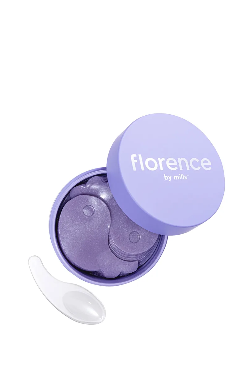 Florence by Mills Swimming Under the Eyes whale-shaped brightening gel pads in jar