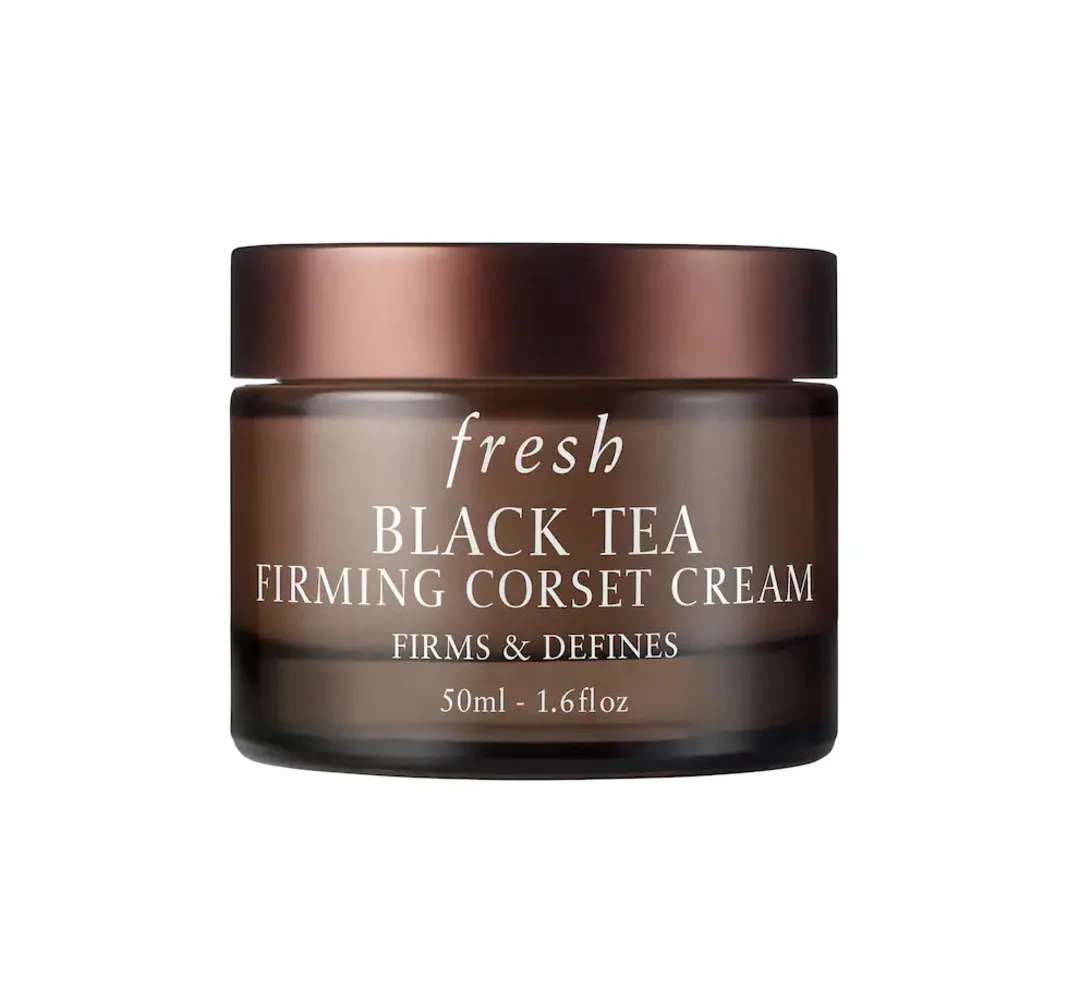 Fresh Black Tea Corset Cream Firming Moisturizer dark glass jar with bronze lid
