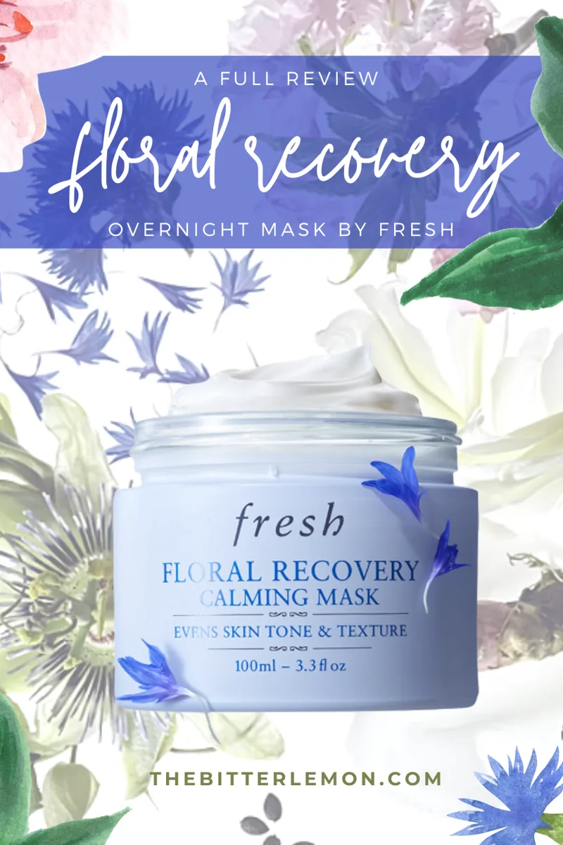 Fresh Floral Recovery Calming Mask in a frosted glass jar with pink-hued lid