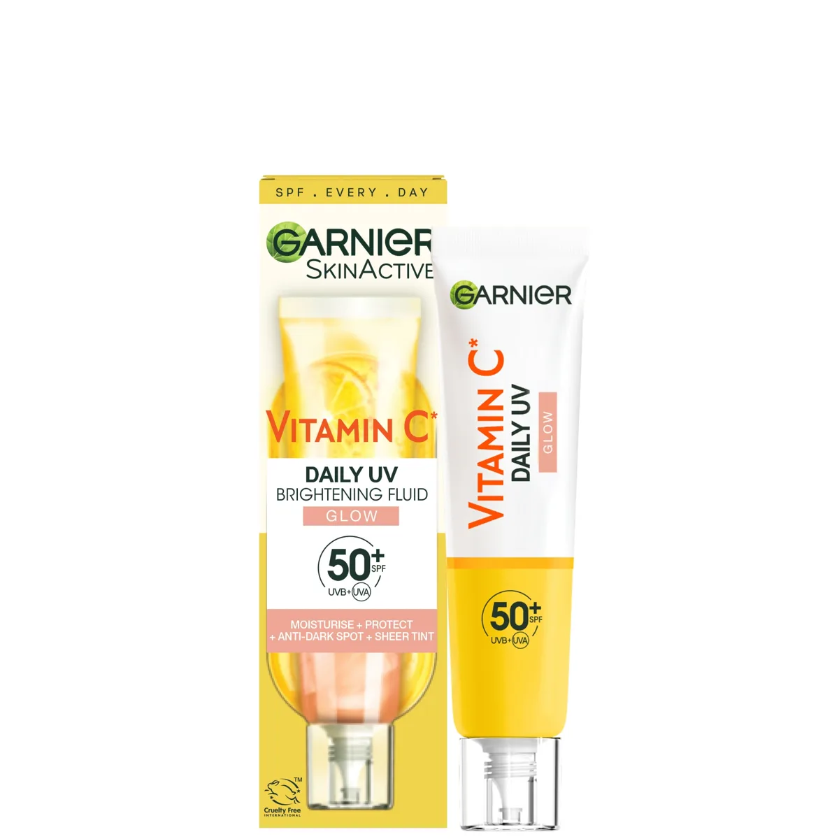 Garnier SkinActive Vitamin C Brightening Daily UV Fluid SPF 50 tube