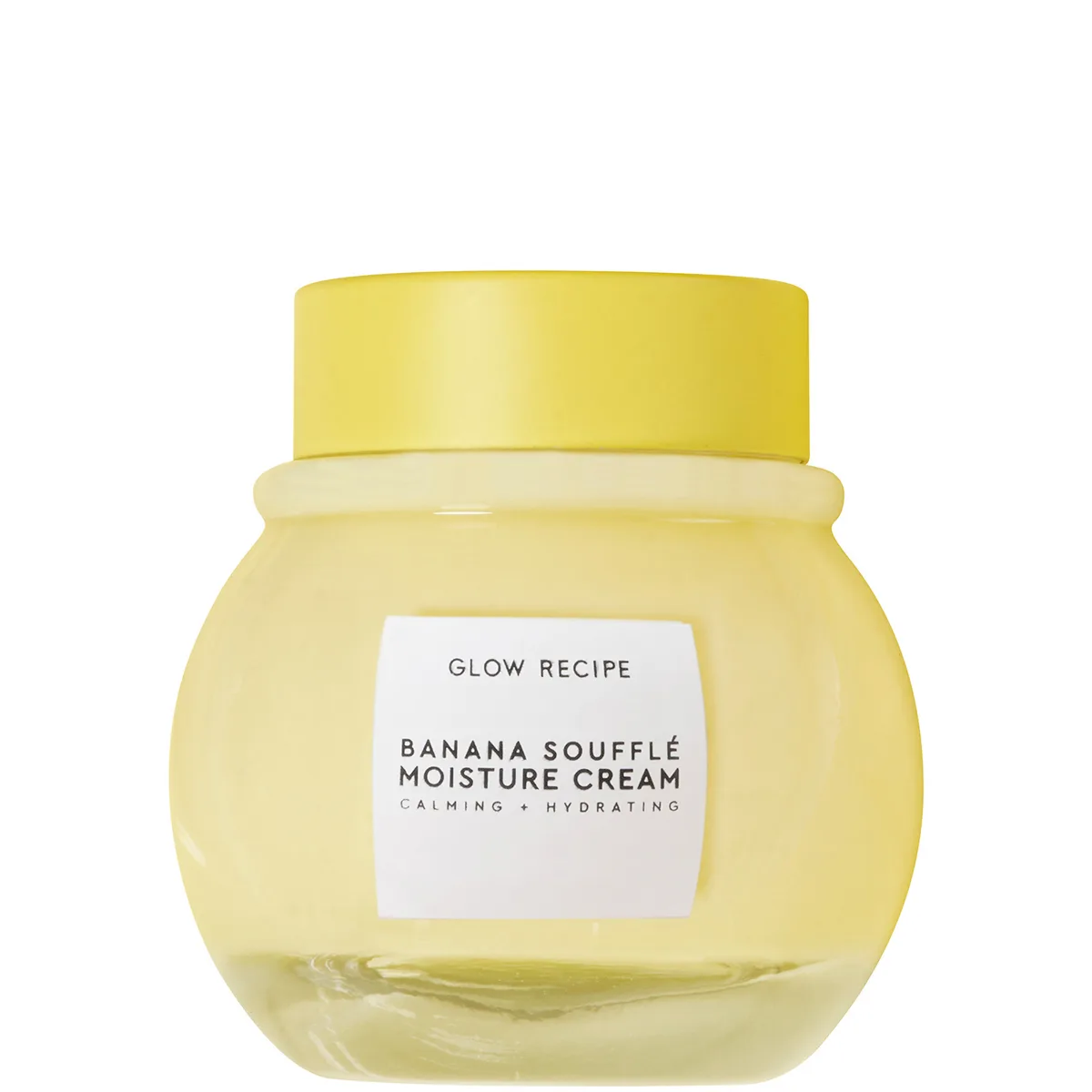 Glow Recipe Banana Soufflé Moisture Cream glass jar with yellow cap and whipped cream texture