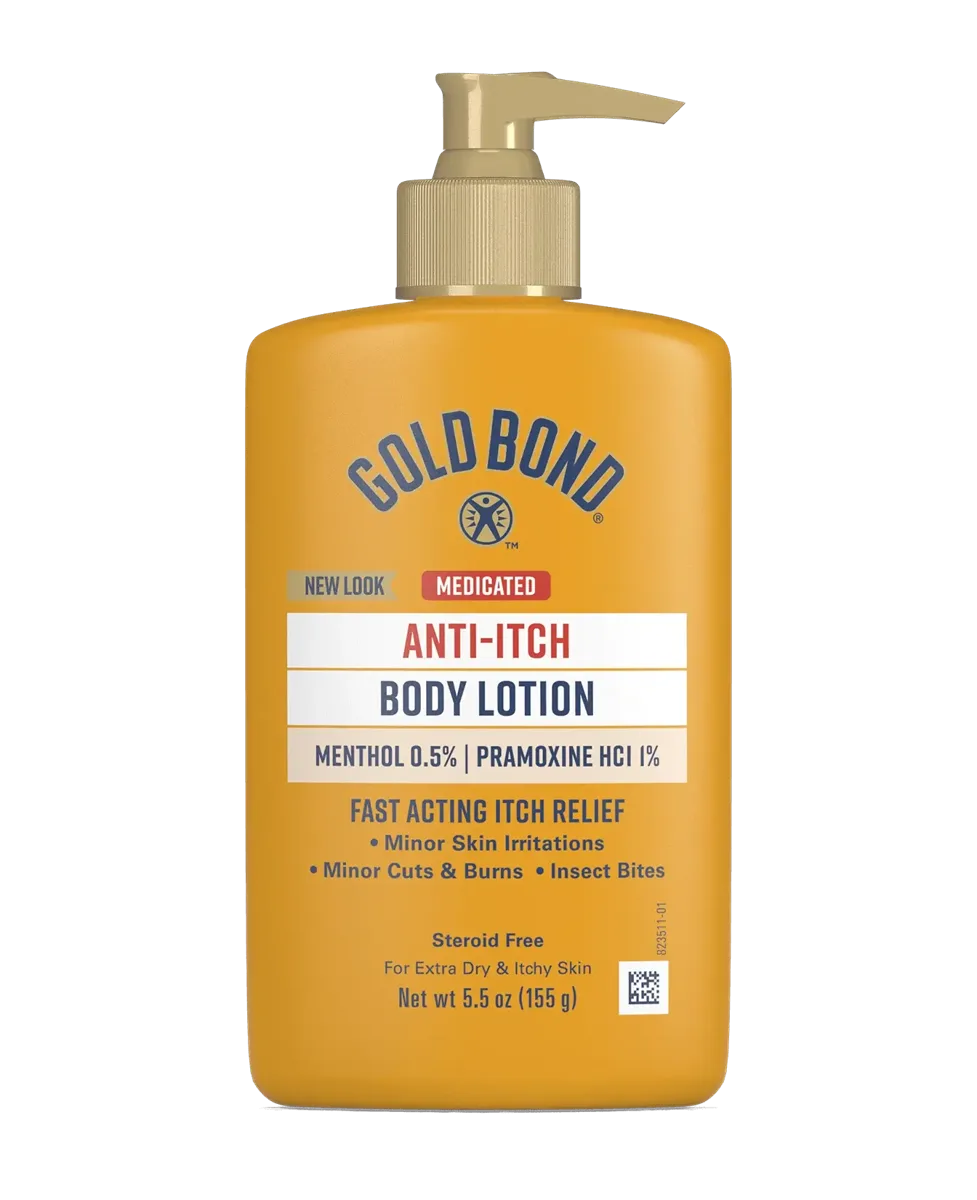 Gold Bond Medicated Anti-Itch Lotion 5.5 oz pump bottle with green and white label