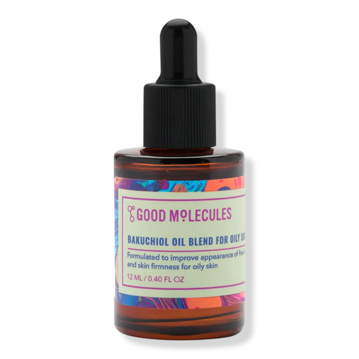 Good Molecules Bakuchiol Oil Blend for Oily Skin in a small glass dropper bottle with minimalist white label