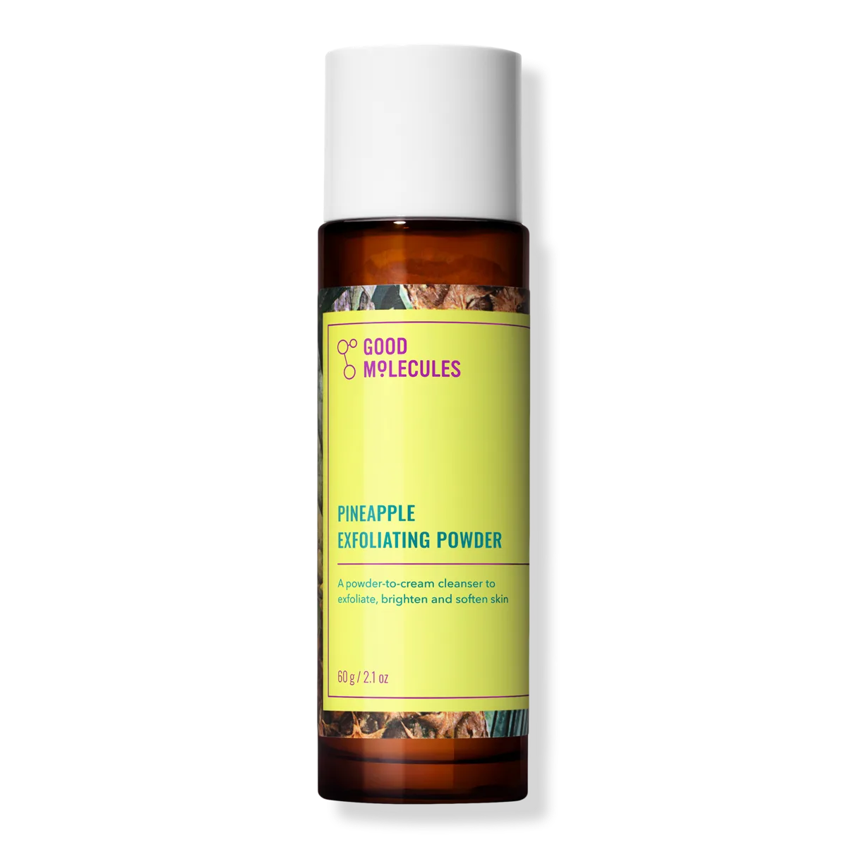Good Molecules Pineapple Exfoliating Powder in a plastic shaker bottle with white label