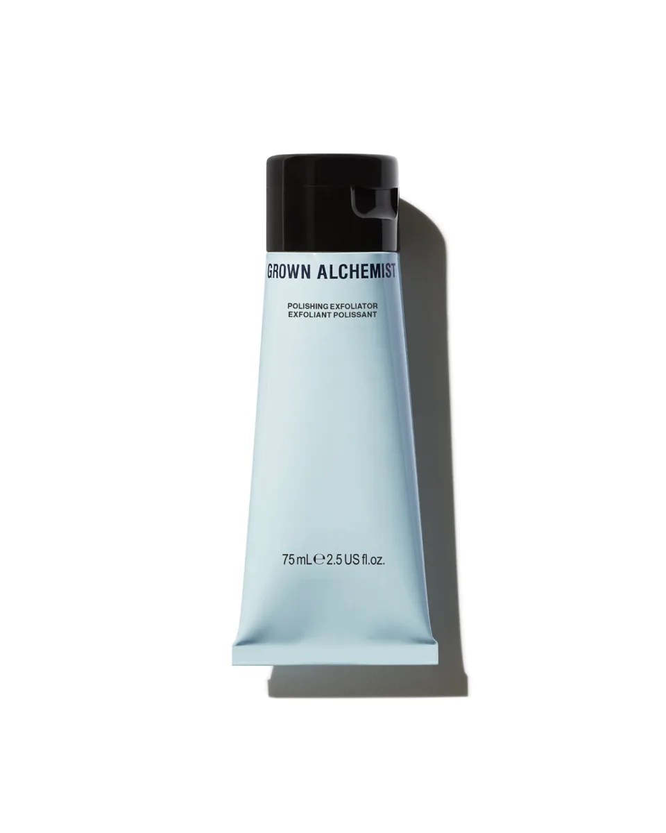 Grown Alchemist Polishing Facial Exfoliant in 75ml white apothecary-style tube