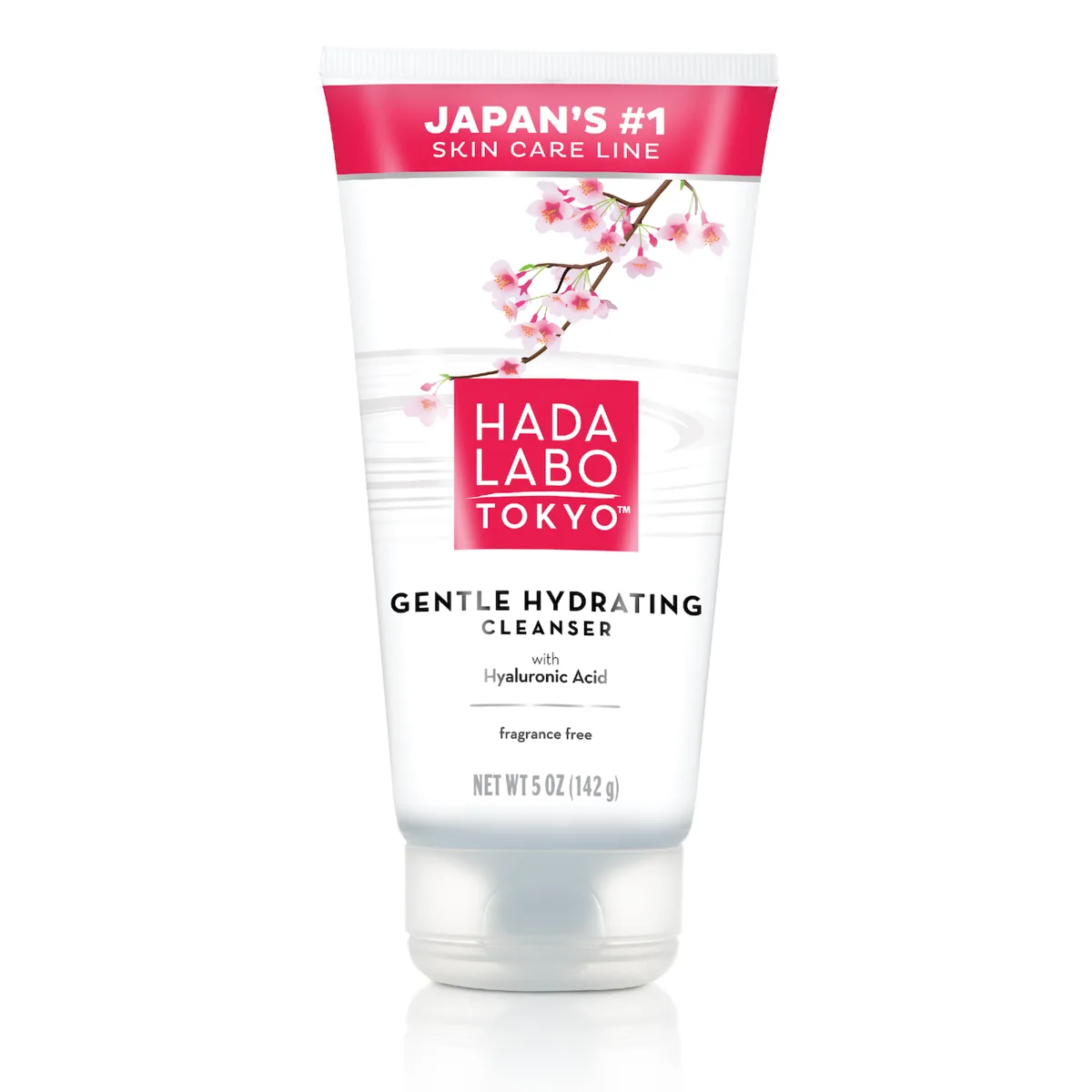 Hada Labo Tokyo Gentle Hydrating Cleanser tube with amino acid face wash formula featuring hyaluronic acid