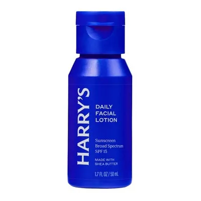 Harry's Daily Face Moisturizer with SPF 15 in navy blue squeeze tube packaging
