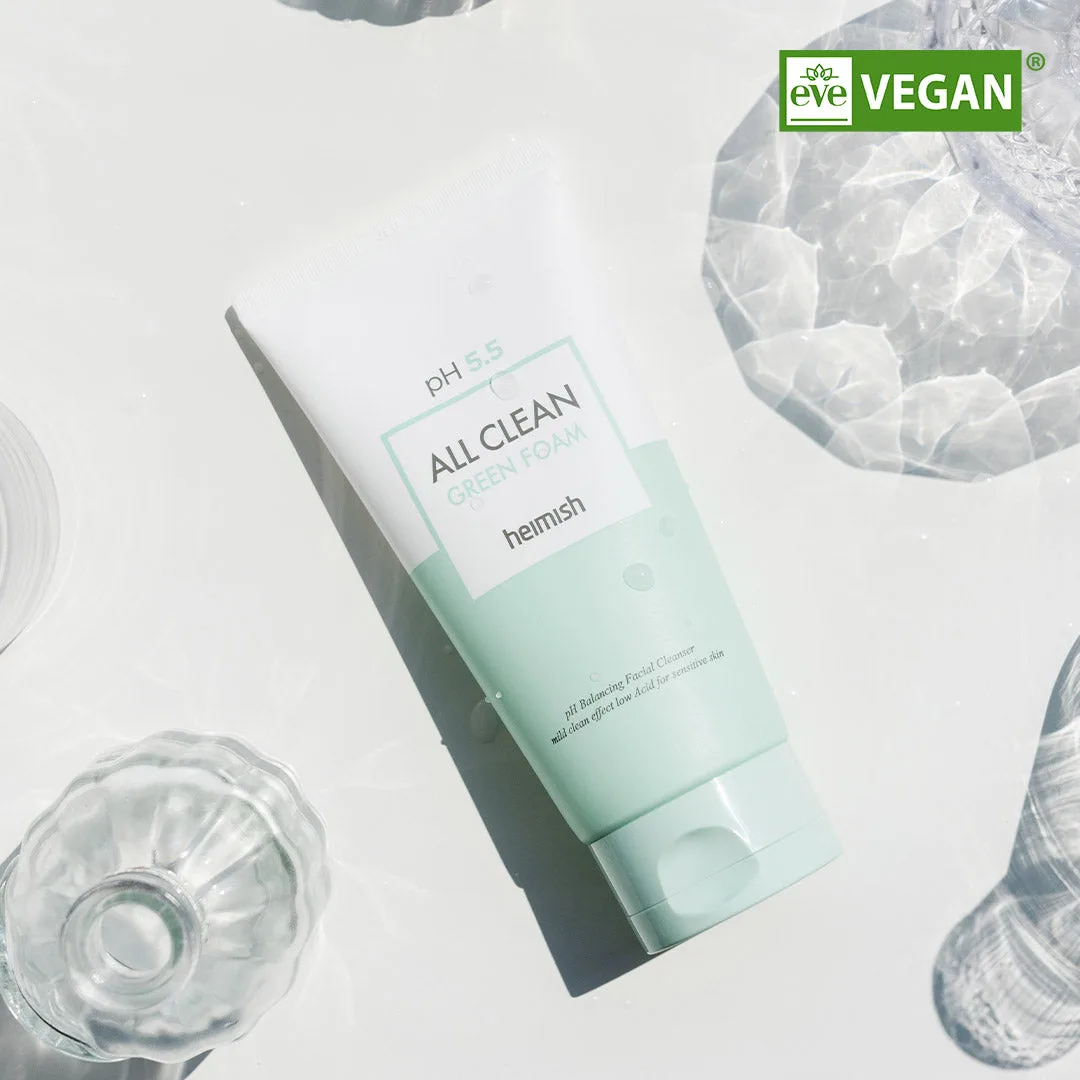 Heimish All Clean Green Foam pH 5.5 cleanser in green squeeze tube